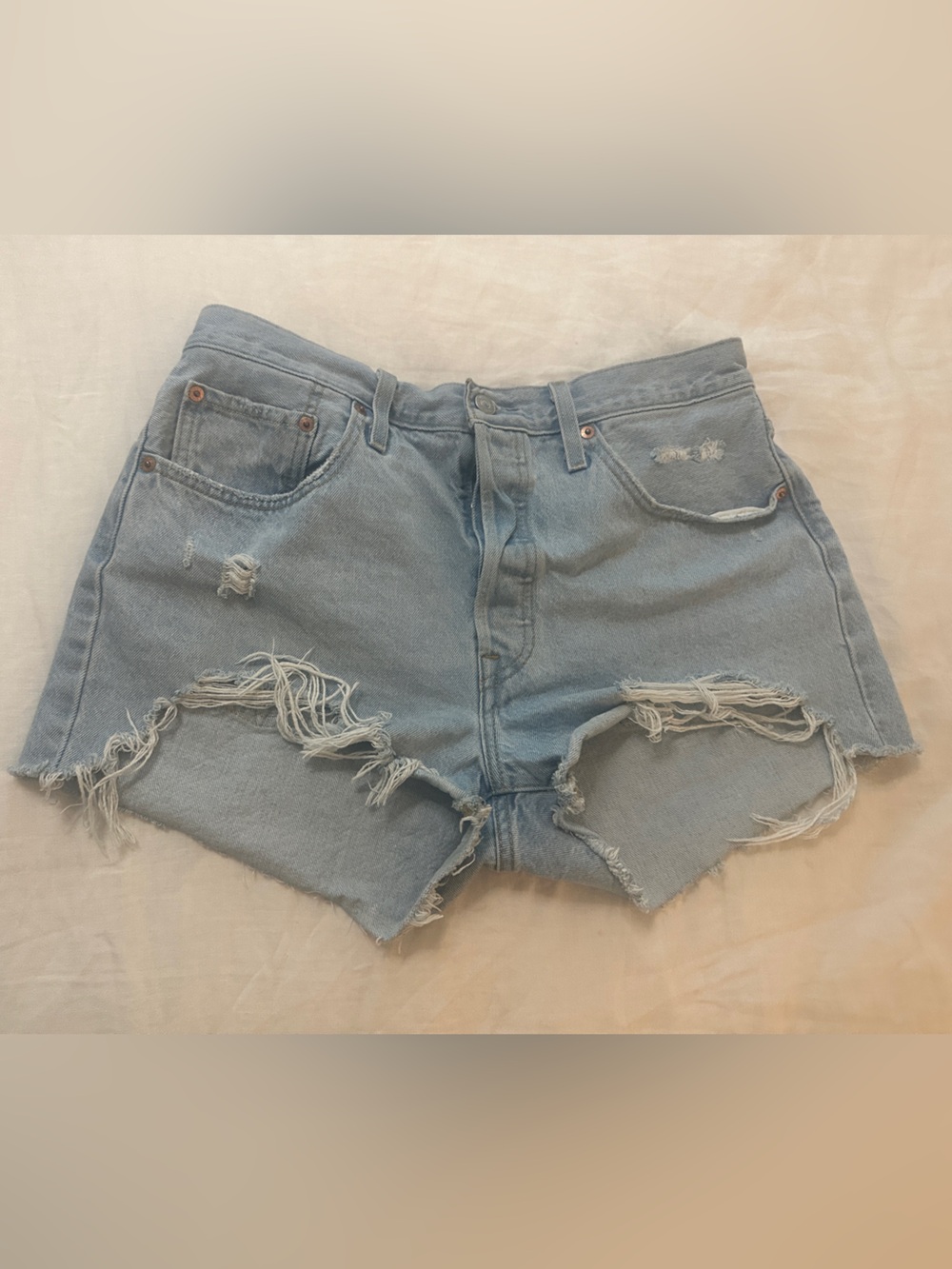 Levi's 501 Distressed Denim Cutoff Shorts Size 32